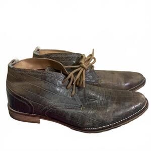 Steve Madden Handcrafted Nino Croc Embossed Leather Chukka Dress Shoe Mens 13